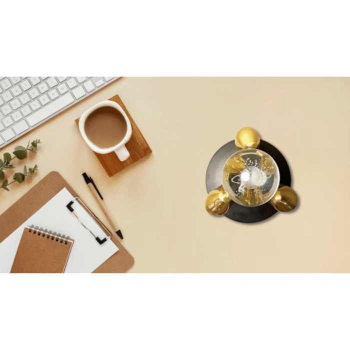 Golden Trio Dolphin Crystal Globe Showpiece